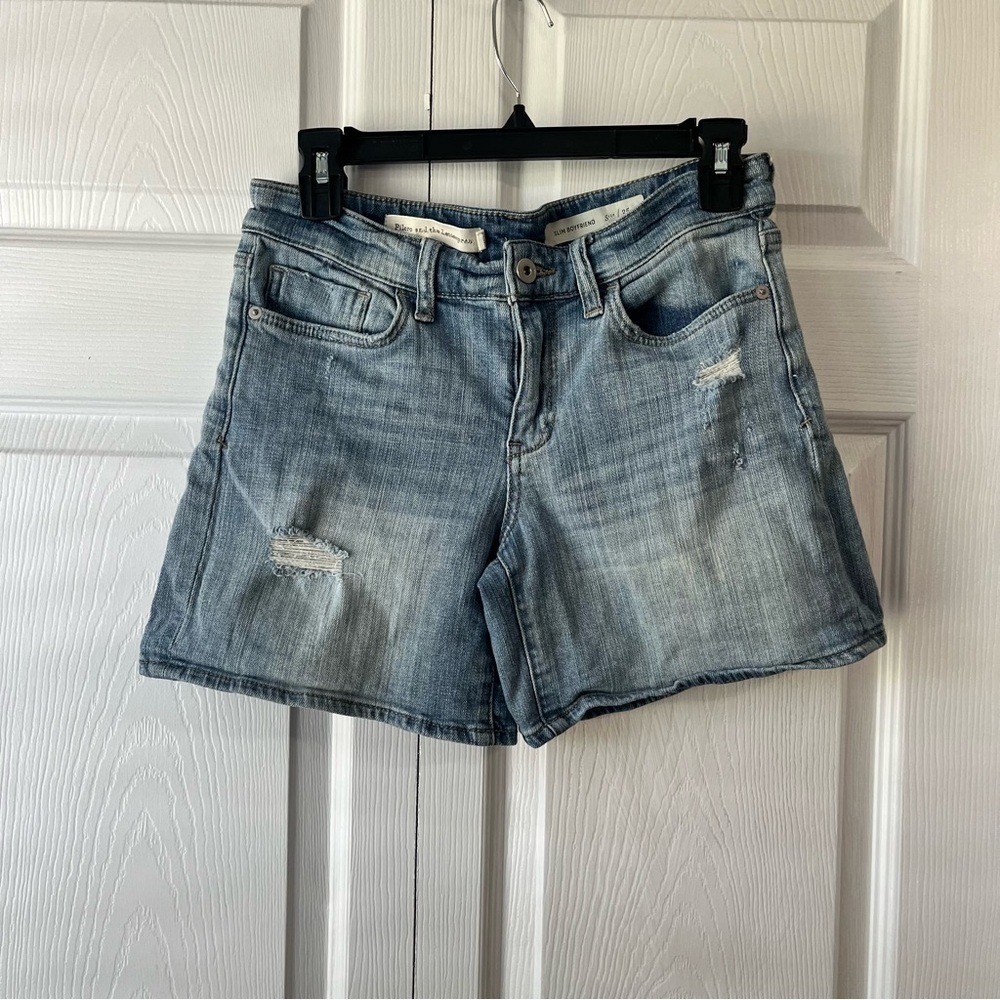Pilcro and the Letterpress Slim Boyfriend Denim Shorts Anthropologie 25